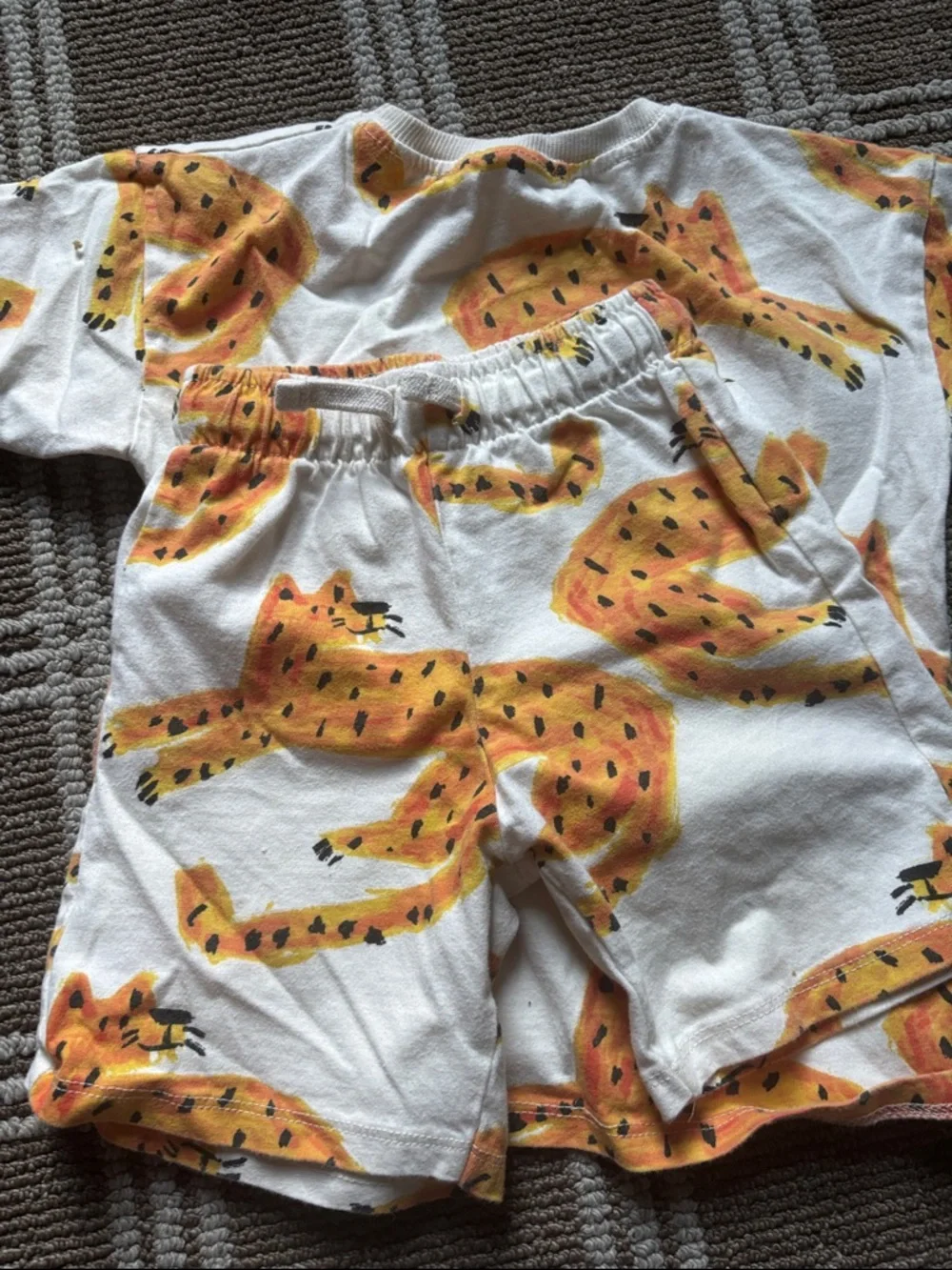 Zara Kids Toddler Boys size 5 Matching Tiger-Print Shorts Set